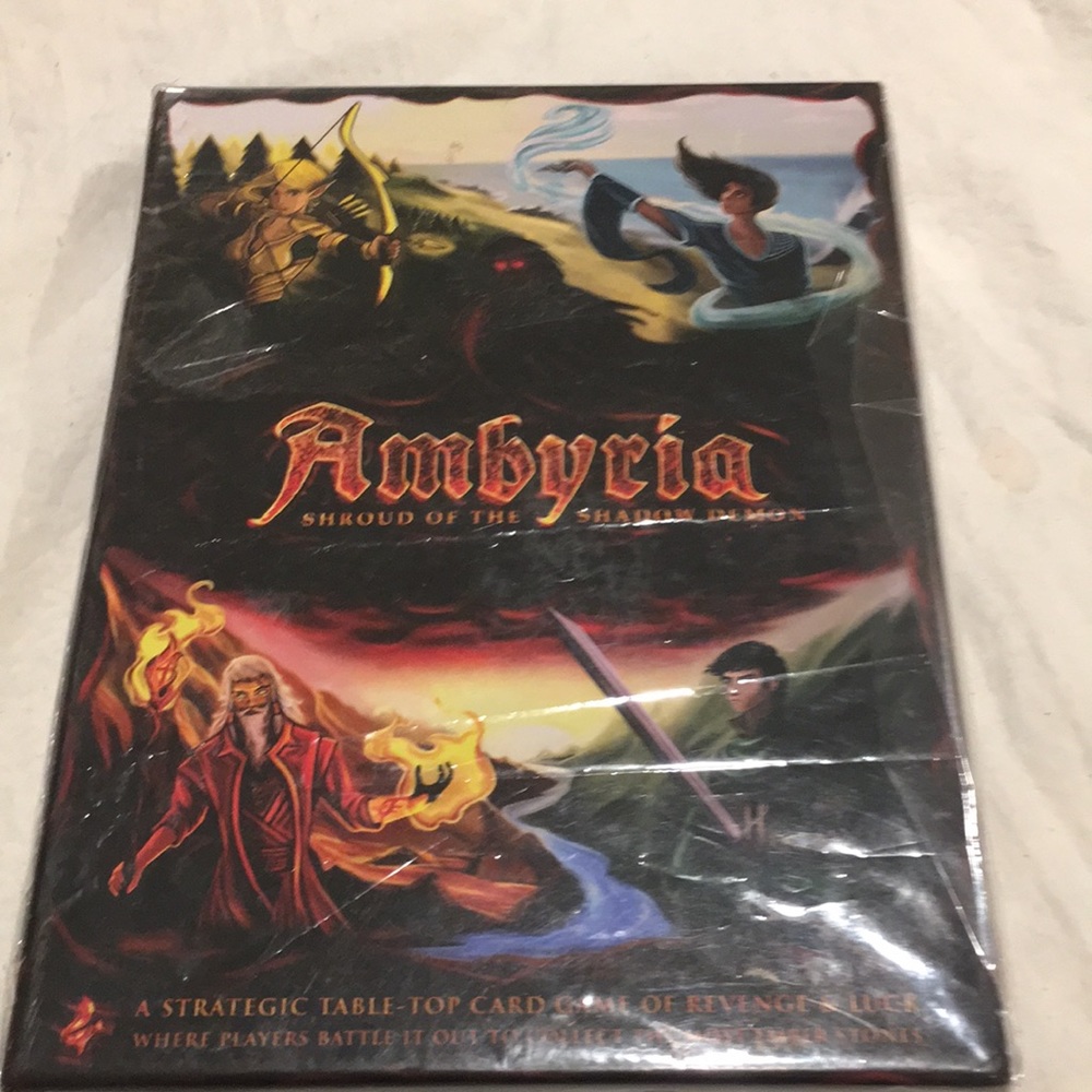 Ambyria Shroud of the Shadow Demon strategic Card Game luck & revenge Like NEW
